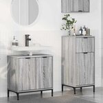 vidaXL Ensemble de mobilier de salle de bain 2 Pièces Gris Sonoma