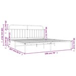 vidaXL Cadre de lit métal sans matelas et tête de lit blanc 193x203 cm