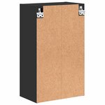 vidaXL Cabinet de salle de bain Montage mural Noir 39 x 23 5 x 65 cm