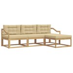 vidaXL Ensemble de canapés d'extérieur 4 pc Blanc et Beige Polyester
