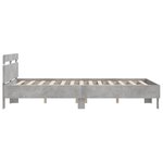 vidaXL Cadre de lit avec tête de lit et LED gris béton 140x200 cm