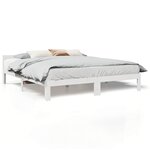 vidaXL Cadre de lit sans matelas blanc 160x200 cm bois de pin massif