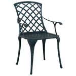 vidaXL Chaise de jardin 4 Pièces Vert 61 x 60 5 x 93cm Aluminium