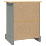 vidaXL Table de chevet Gamme Corona pin mexicain Gris 53x39x67 cm