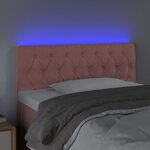 vidaXL Tête de lit à LED Rose 90x7x78/88 cm Velours