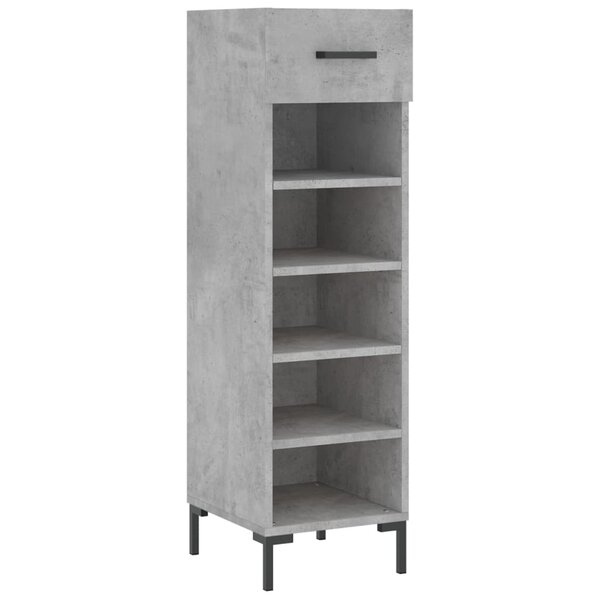 vidaXL Armoire à chaussures gris béton 30x35x105 cm bois d'ingénierie