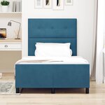 vidaXL Lit à ressorts avec tête de lit Bleu foncé 120 x 190 cm Velours