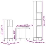 vidaXL Ensemble de mobilier de salle de bain avec stockage 3 Pièces Noir