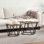 vidaXL Tables d'appoint 2 Pièces en bois d'ingénierie chêne artisan