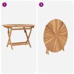 vidaXL Table de jardin pliante Naturel Ø 110 x 75 cm