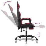 vidaXL Chaise de jeu avec repose-pied Noir/rouge bordeaux Similicuir