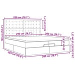 VidaXL Cadre de lit ottoman avec matelas crème 200x200cm tissu