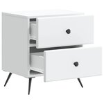 vidaXL Cabinet de chevet avec tiroir 2 Pièces Blanc 43 x 34 5 x 47 5 cm