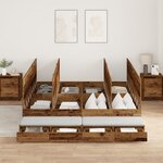 vidaXL Cadre de lit de rangement Vieux bois 200x200 cm