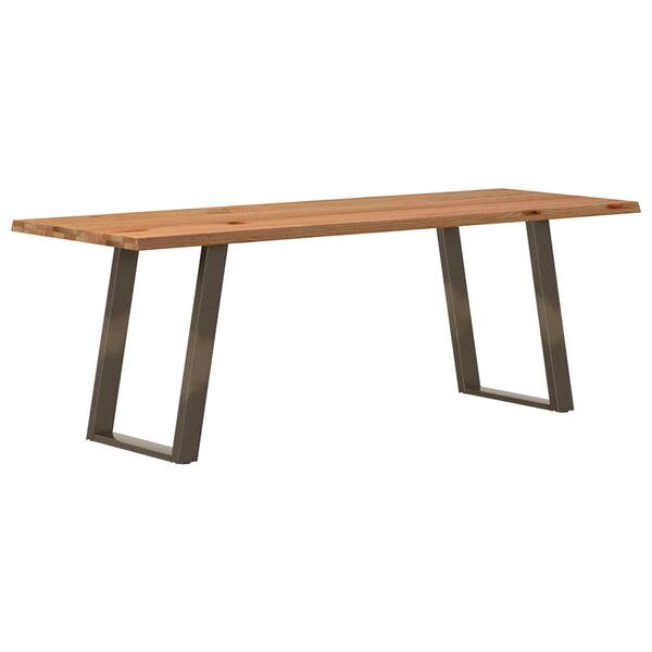 vidaXL Table à manger et bord naturel bois massif chêne rectangulaire