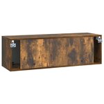 vidaXL Meuble TV mural 98 x 31 x 30 cm Chêne fumé Bois d'ingénierie