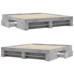 vidaXL Cadre de lit sans matelas gris béton 200x200 cm bois ingénierie
