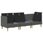 vidaXL Canapé modulaire avec rangement 3 Pièces Gris foncé Tissu