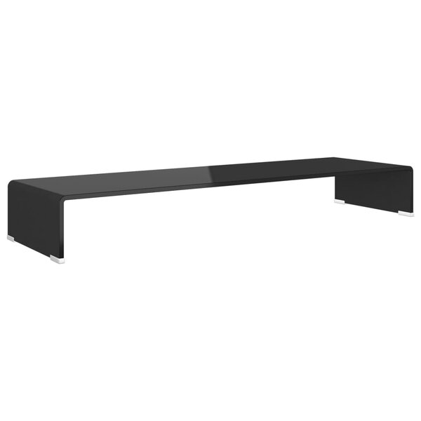 vidaXL Meuble TV/support pour moniteur 100x30x13 cm verre noir