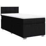 vidaXL Sommier à lattes de lit et matelas Noir 80x200 cm Tissu