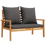 vidaXL Salon de jardin avec coussins 5 Pièces Bois d'acacia solide