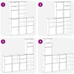 vidaXL Armoires latérales 5 Pièces ODDA blanc 40x24x79 cm bois massif pin