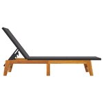 vidaXL Chaise longue avec table Résine tressée et bois massif d'acacia
