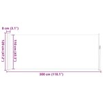 vidaXL Auvent latéral rétractable 120 x 300 cm Marron
