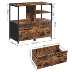 Caisson avec tiroir meuble de rangement bureau pour format A4 dossier suspendu support pour imprimante style industriel 82 cm marron rustique et noir 12_0001479