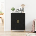Buffet vidaXL Noir Chêne 69 5x34x90 cm Bois d'ingénierie