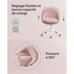 Chaise de bureau fauteuil pivotant siège confort rembourrage en mousse réglable en hauteur pour bureau chambre salle de réunion rose 12_0004870