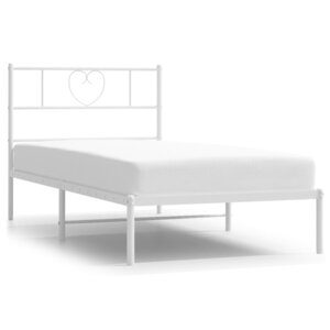 vidaXL Cadre de lit métal sans matelas et tête de lit blanc 107x203 cm