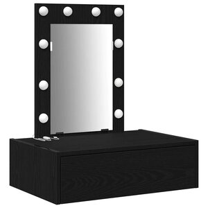 vidaXL Table de Toilette Noir 60 x 40 x 70 cm Bois d'ingénierie