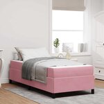 vidaXL Cadre de lit avec matelas Rose et blanc 80 x 200 cm Velours