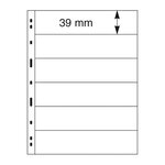 Feuilles Uniplate Lindner noires à 6 bandes pour timbres-postes.