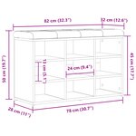 Banc de rangement vidaXL Chêne noir 80x30x48 cm Bois reconstitué