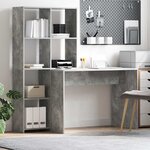 vidaXL Bureau Gris béton 138.5 x 55 x 143 cm Bois d'ingénierie