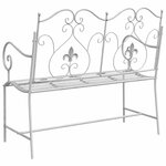 vidaXL Banc de jardin Blanc 104 x 54 x 93cm Acier