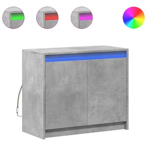 vidaXL Buffet avec LED gris béton 72x34x61 cm bois d'ingénierie