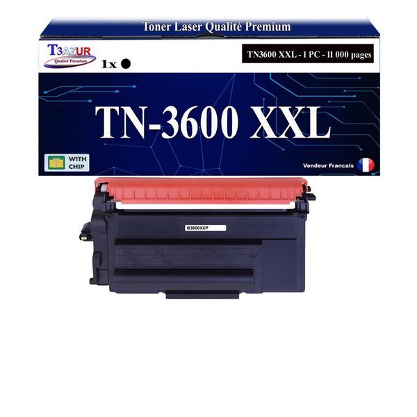 T3AZUR - Toner compatible avec Brother TN3600 XXL pour Brother DCP-L5510DW HL-L5210DN HL-L5210DW HL-L6210DW HL-L6410DN MFC-L5710DN MFC-L5710DW MFC-L6710DW MFC-L6910DN Noir