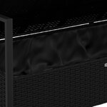 vidaXL Banc de Jardin à 2 Places avec Coussins Noir Résine Tressée