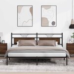 vidaXL Cadre de lit sans matelas chêne marron 193x201 cm