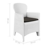 vidaXL Ensemble à manger d'extérieur 9Pièces Plastique Blanc Aspect rotin