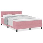 Box Spring avec Matelas Rose 160x200 cm en Velours