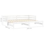 vidaXL Lit coulissant 2x(90x200) cm Blanc Bois de pin massif
