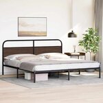 vidaXL Cadre de lit en métal sans matelas chêne marron 183x213 cm