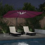 vidaXL Parasol Roma à Bras Déporté Rouge et Noir 352 x 251 x 265 cm