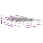 vidaXL Cadre de lit sans matelas 120x200 cm bois de pin massif
