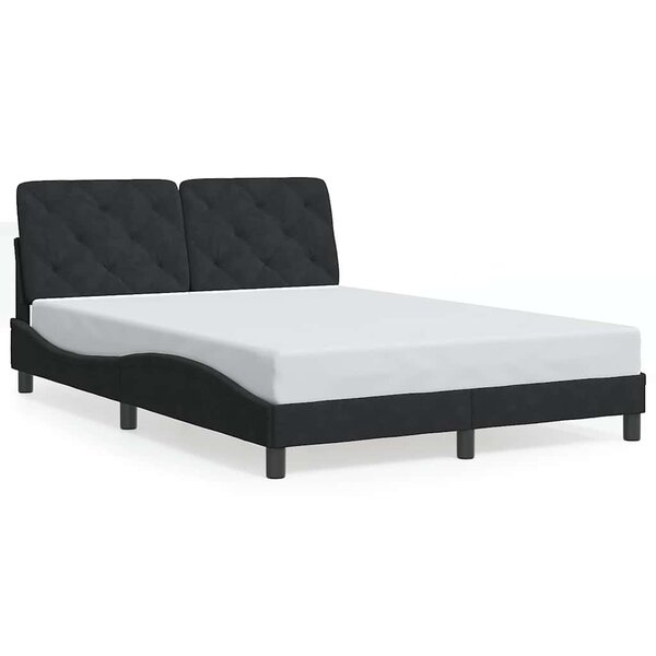 vidaXL Cadre de lit sans matelas noir 140x200 cm velours
