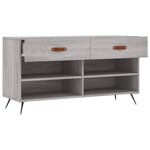 vidaXL Banc à chaussures sonoma gris 102x35x55 cm bois d'ingénierie